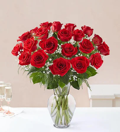 Elegant Long Stem Red Roses