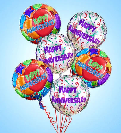 Bouquet of Balloons - Anniversary Mylar Balloons