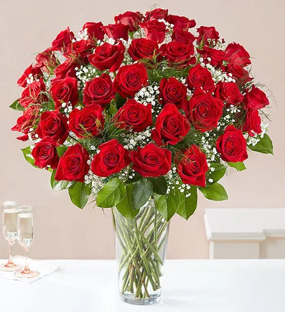 Elegant Long Stem Red Roses