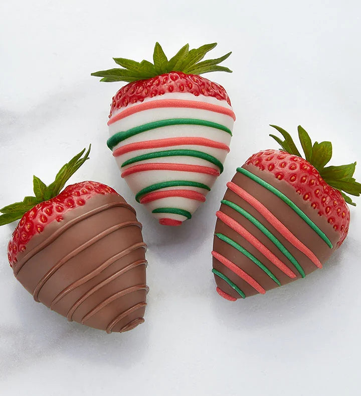 Christmas European Fields Flowers with 12 Holiday Cheer Strawberries