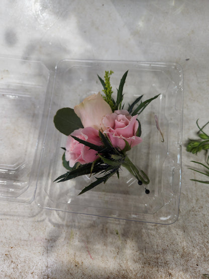 Custom Rose Boutonniere, color and ribbon