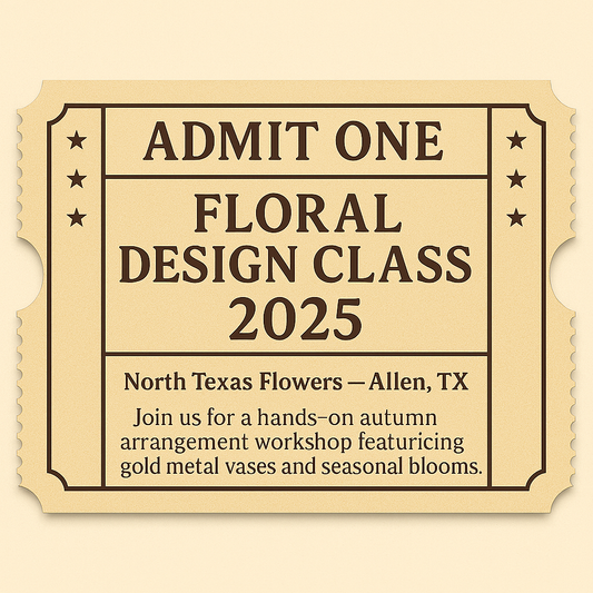 Floral Design & Happy Flower Class September 25 - Fabulous Fall in Gold metal Vase